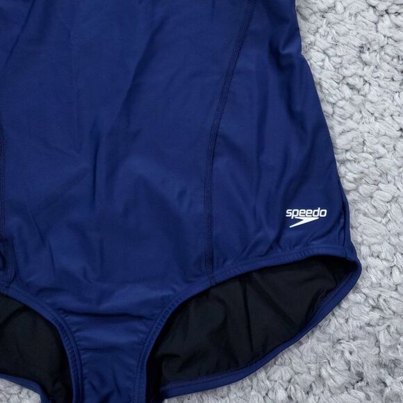 Speedo Conservative Ultraback One Piece with Princess Seam Navy Blue Size 16 - Picture 3 of 10